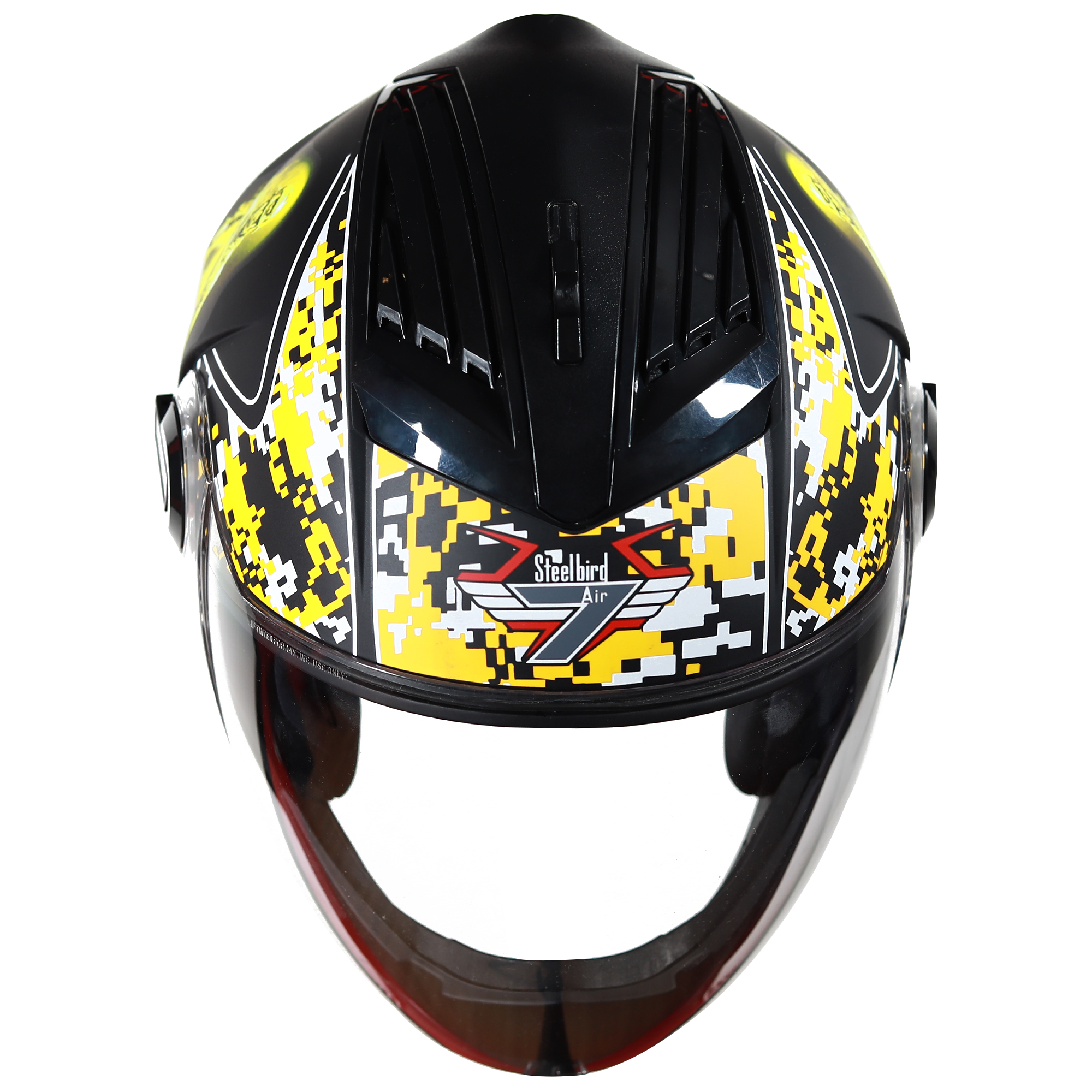 SBA-2 Marine Mat Black With Yellow ( Fitted With Clear Visor  Extra Rainbow Night Vision Visor Free)
